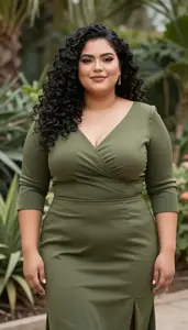 Mexican Woman In Her Late 20s With Heavy With Jet Black Natural Curly Hair