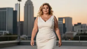 Middle Eastern Mature Woman With Voluptuous Figure With Strawberry Blonde Finger