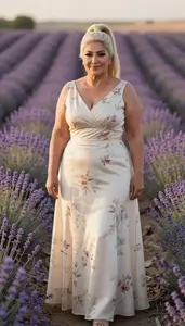 Middle Eastern Woman In Her 50s With Athletic Build Figure With Platinum Blonde