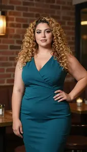 Middle Eastern Woman In Her Late 20s With Plump Figure With Honey Blonde Natural