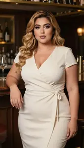 Middle Eastern Woman In Her Early 20s With Thick Figure With Honey Blonde Finger