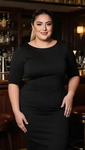 Middle Eastern Woman In Her Early 20s With Large Build Figure With Dark Blonde