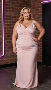 Mixed Race Mature Woman With Full Figured Figure With Honey Blonde Wavy Hair