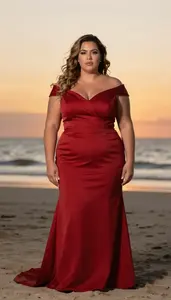 Mixed Race Woman In Her Early 30s With Full Figured Figure With Light Brown
