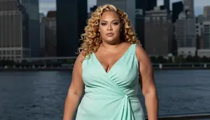 Mixed Race Woman In Her Late 30s With Buxom Figure With Strawberry Blonde