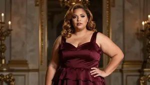 Multiracial Woman In Her Early 30s With Very Obese With Light Brown Finger Waves