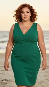 Multiracial Woman In Her Mid 30s With Very Fat With Auburn Textured Hair Wearing