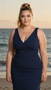 Multiracial Young Woman In Her 20s With Robust Figure With Honey Blonde High
