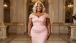 Nigerian Mature Woman With Large Figured Figure With Platinum Blonde Textured