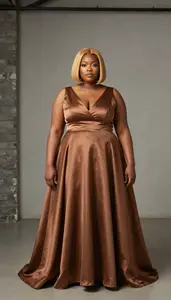 Nigerian Woman In Her Early 30s With Large And Curvy Figure With Blonde Bob