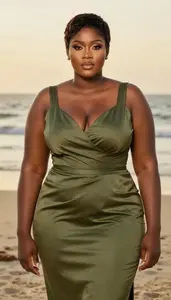 Nigerian Woman In Her Early 20s With Extra Fat With Dark Brown Short Pixie Cut
