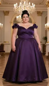 Nordic Woman In Her Early 30s With Very Obese With Black Messy Bun Wearing Deep