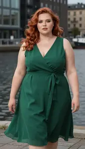 Nordic Young Woman In Her 20s With Large And Curvy Figure With Copper Layered