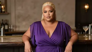 Olive Skinned Woman In Her Early 30s With Full Figured Figure With Platinum