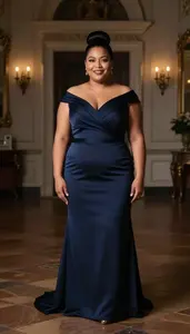 Olive Skinned Woman In Her Late 30s With Fat With Jet Black Bun Updo Wearing