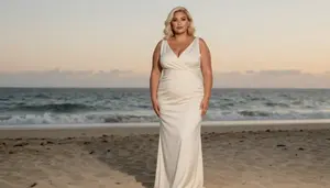 Olive Skinned Woman In Her Mid 20s With Hourglass Figure With Platinum Blonde