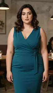 Persian Woman In Her Early 20s With Robust Figure With Dark Brown Layered Hair