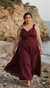 Persian Young Woman In Her 20s With Voluptuous Figure With Dark Blonde Braided