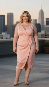Southern European Woman In Her Early 30s With Chubby Figure With Blonde Layered