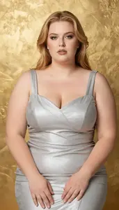 Southern European Woman In Her Mid 30s With Chubby Figure With Honey Blonde