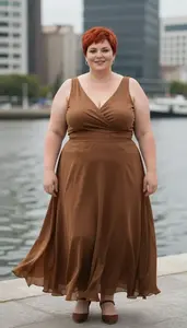 Southern European Woman In Her Mid 30s With Full Figured And Curvy Figure With