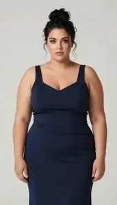 Southern European Woman In Her Late 20s With Large Build Figure With Jet Black