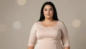 Southern European Woman In Her Early 30s With Large And Curvy Figure With Black