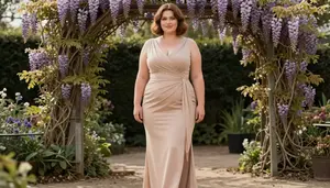 Southern European Young Woman In Her 20s With Large Figured Figure With Chestnut