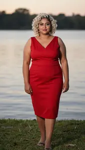 Sri Lankan Woman In Her Early 20s With Heavyset Figure With Platinum Blonde