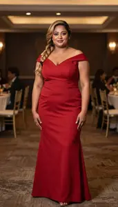 Sri Lankan Woman In Her Late 30s With Pear Shaped Figure With Strawberry Blonde