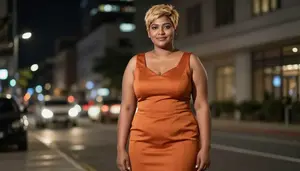 Sri Lankan Woman In Her Mid 20s With Pear Shaped Figure With Strawberry Blonde
