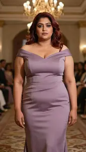 Sri Lankan Woman In Her 40s With Plump Figure With Auburn Finger Waves Wearing