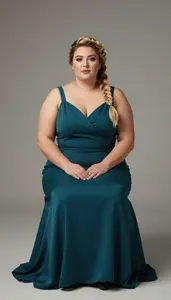 Turkish Woman In Her Early 20s With Generous Figure With Blonde Braided