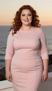 Turkish Woman In Her Early 20s With Fat With Auburn Natural Curly Hair Wearing