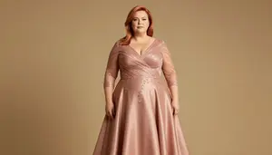 Western European Mature Woman With Pear Shaped Figure With Copper Straight Hair