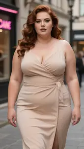 Western European Woman In Her Late 30s With Large Figured Figure With Chestnut