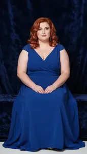 Western European Woman In Her Mid 30s With Chubby Figure With Copper Layered