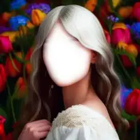 Woman White Long Hairstyle