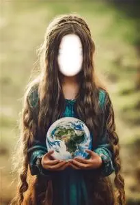 Woman With Earth And Long Hairstyle