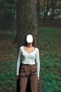 Woman, Forest, Thoughtful