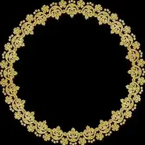 Frame Round Ornate Gold