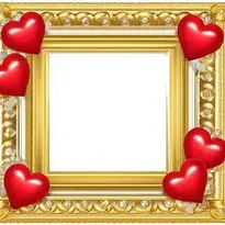Golden Love Hearts Photo frame