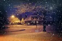 Midnight Snow Night background wallpaper