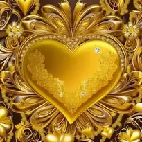 Golden Love Hearts Background