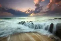 Sunrise Dramatic Ocean background wallpaper