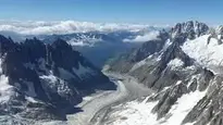 Mer De Glace Glacier Aiguille Verte background wallpaper