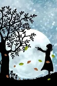 Fantasy Mystical Moon background phone wallpaper