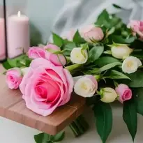 Wedding Background With Flowers, Gifts