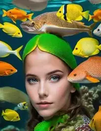 Aquatic Animals Fancy Dress face swap