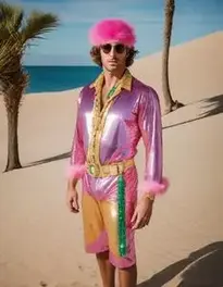 Desert Island Disco Fancy Dress face swap